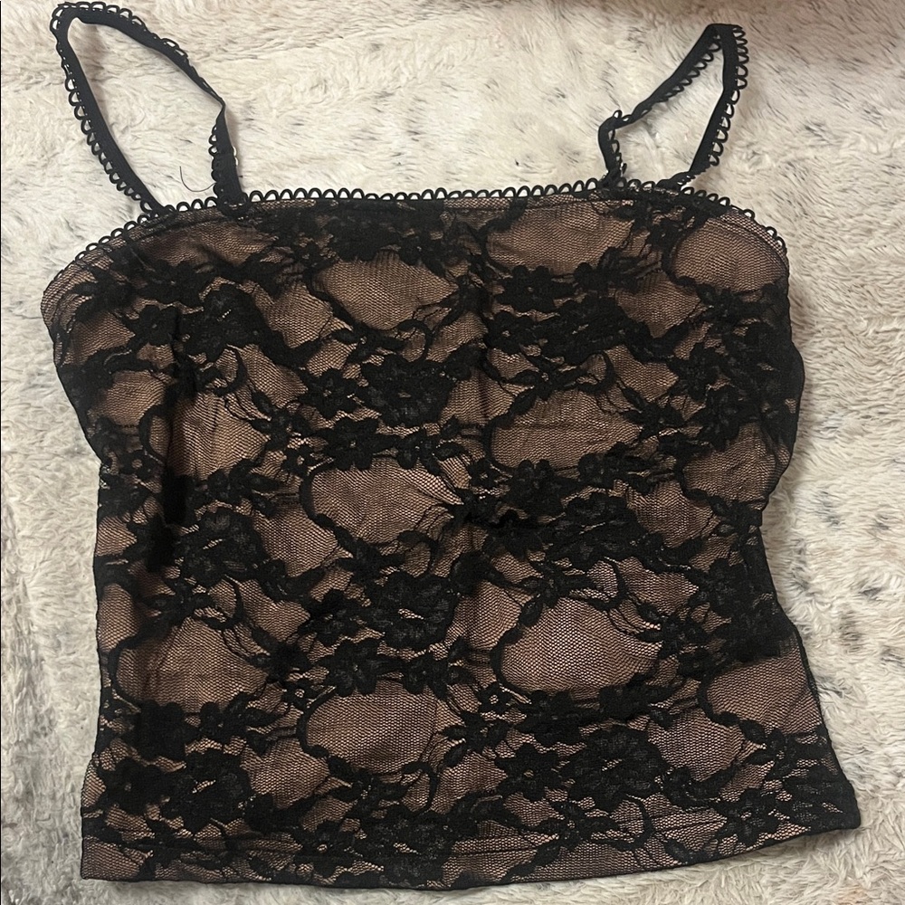 SHEIN Black Lace Overlay Camisole